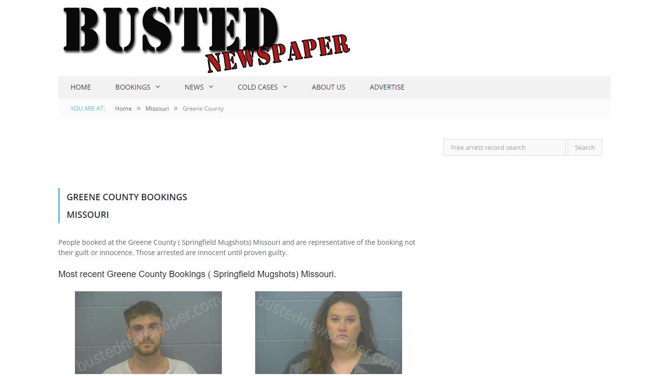 Greene County, MO ( Springfield MO ) Mugshots - BUSTEDNEWSPAPER.COM